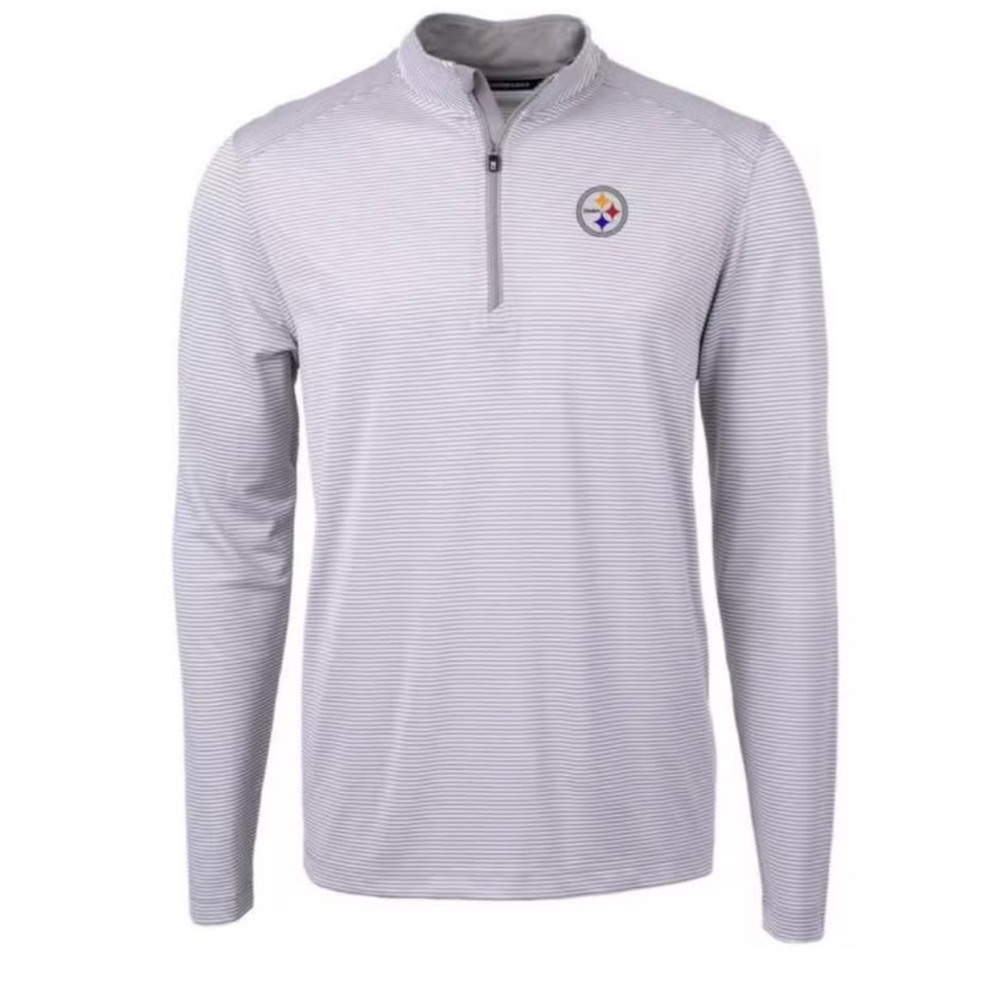 Steelers Cutter & Buck Gray Zip Up Sweater